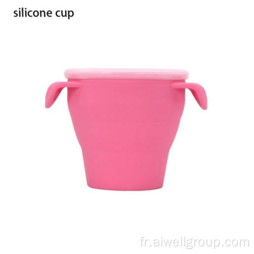 Tasse d&#39;apprentissage pour bébé en silicone de qualité alimentaire